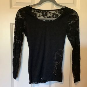 Black lace back dance top size XS or S